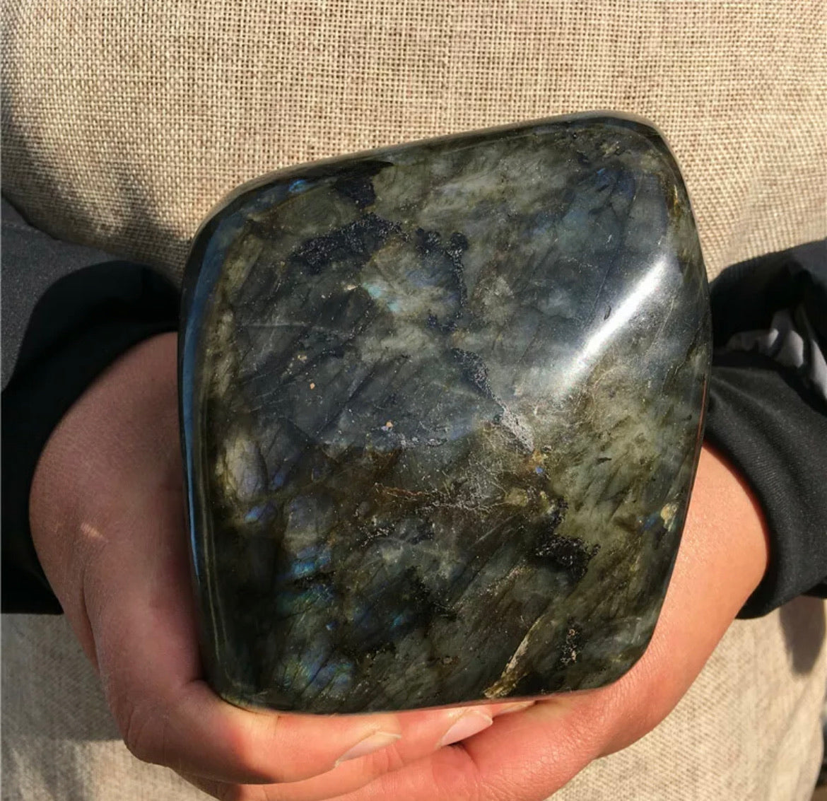 Natural labradorite gemstone  quartz mineral crystal spectrolite