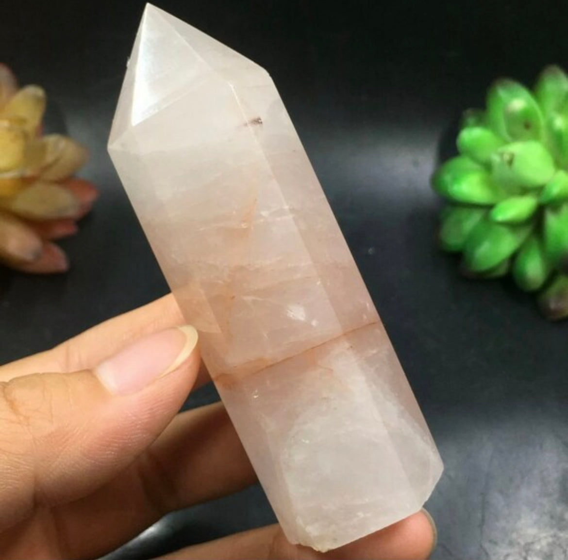 Natural Red Hematoid Quartz Wand Point