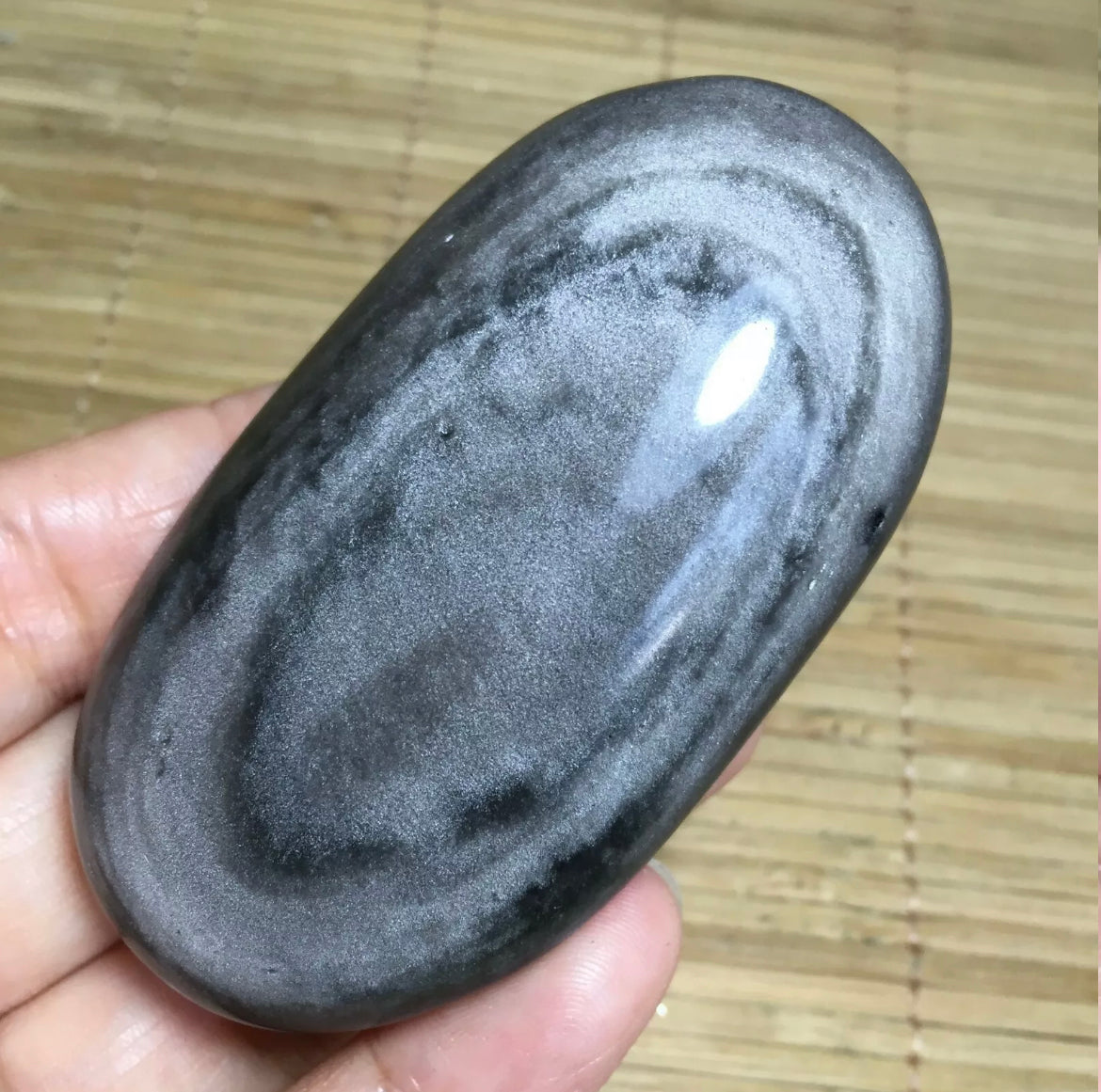 Natural Silver Obsidian Polished Stone