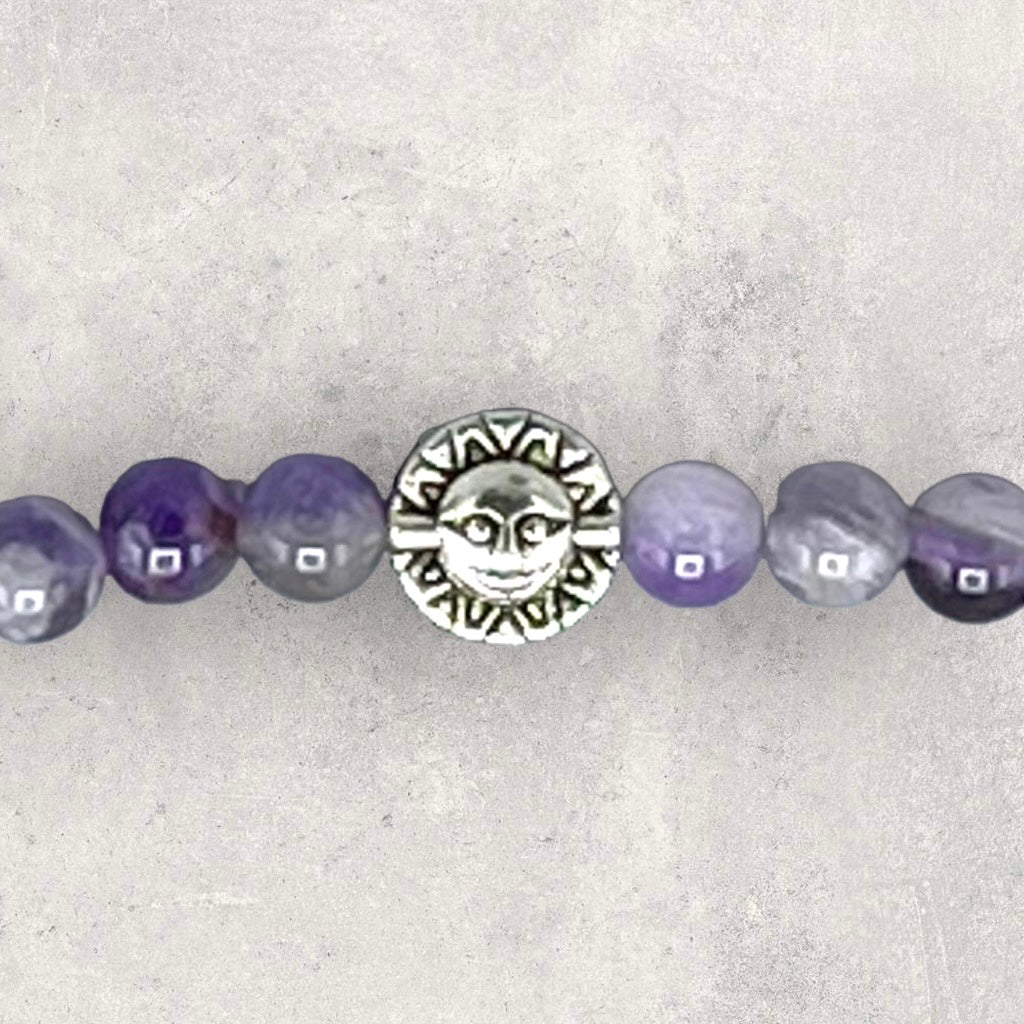 Amethyst and Sun/Moon Bracelet