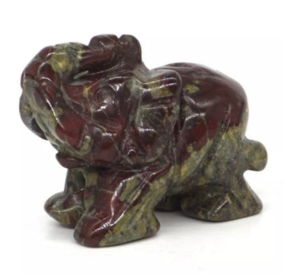 Gemstone Carved Elephants