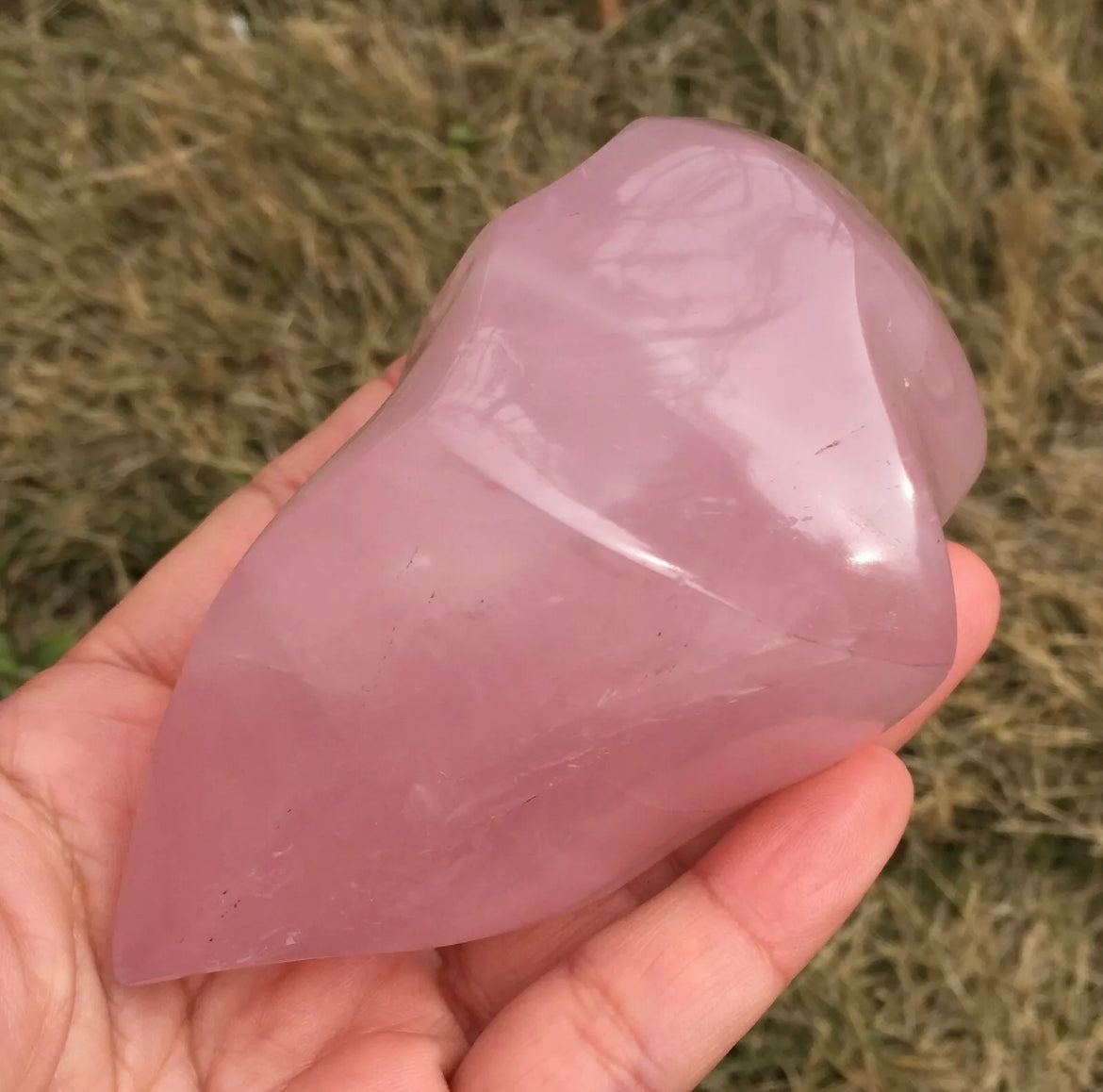 Natural Rose Quartz Flame Shaped Crystal