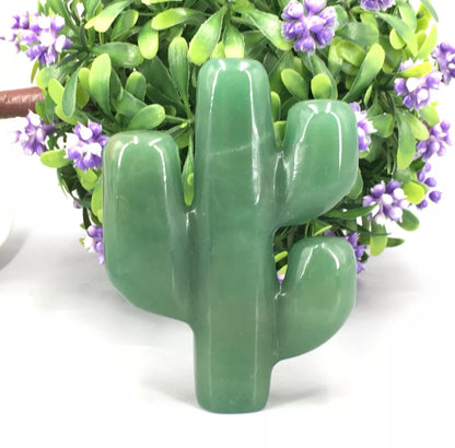 Natural Aventurine Cactus Carved gemstone Crystal