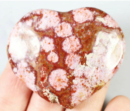 Amazing Ocean Jasper Geode Heart