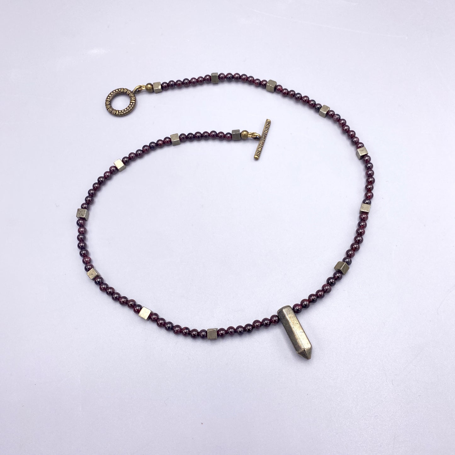 Garnet and Pyrite Necklace