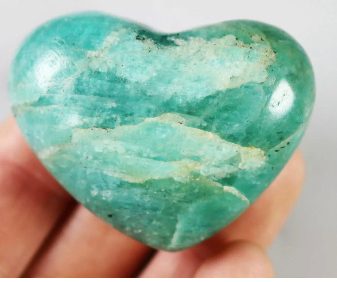 Amazing Unique Natural Amazonite Stone  Heart