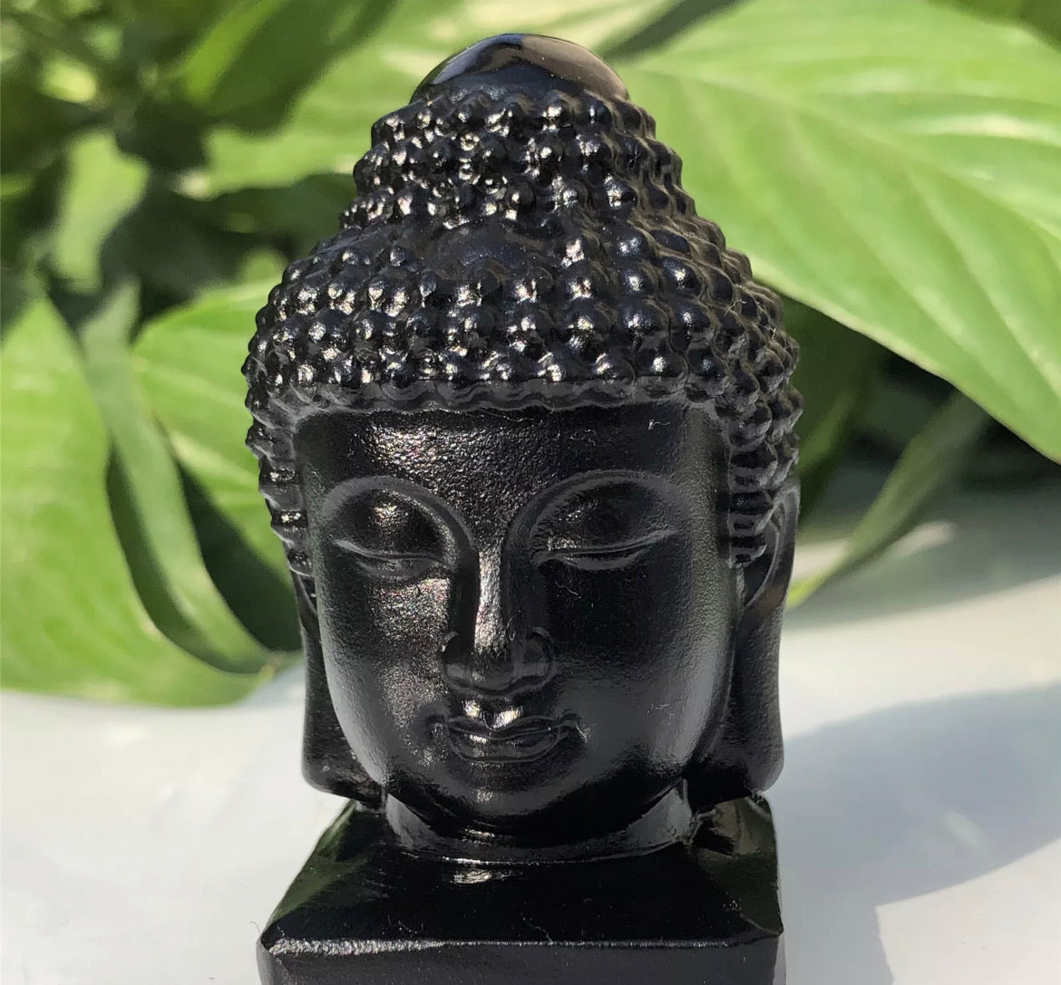 Natural Black Obsidian gemstone Buddha