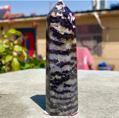 Natural Fluorite gemstone Crystal obelisk tower point wand