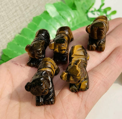 Natural Tiger Eye gemstone carved tiger figurine