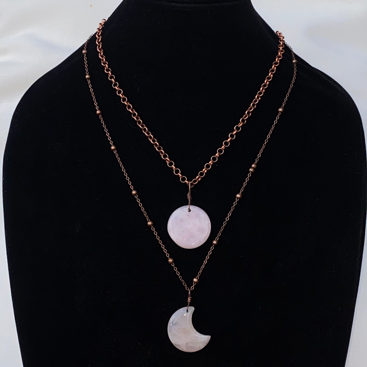 Full Moon, Crescent Moon Layered Necklace