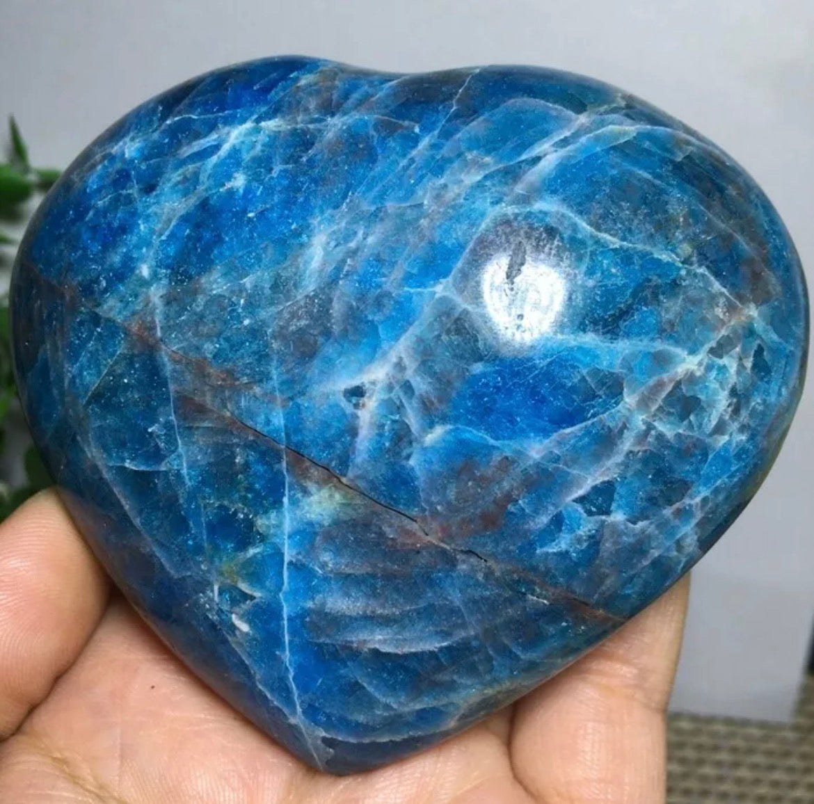 Natural Apatite gemstone carved Heart