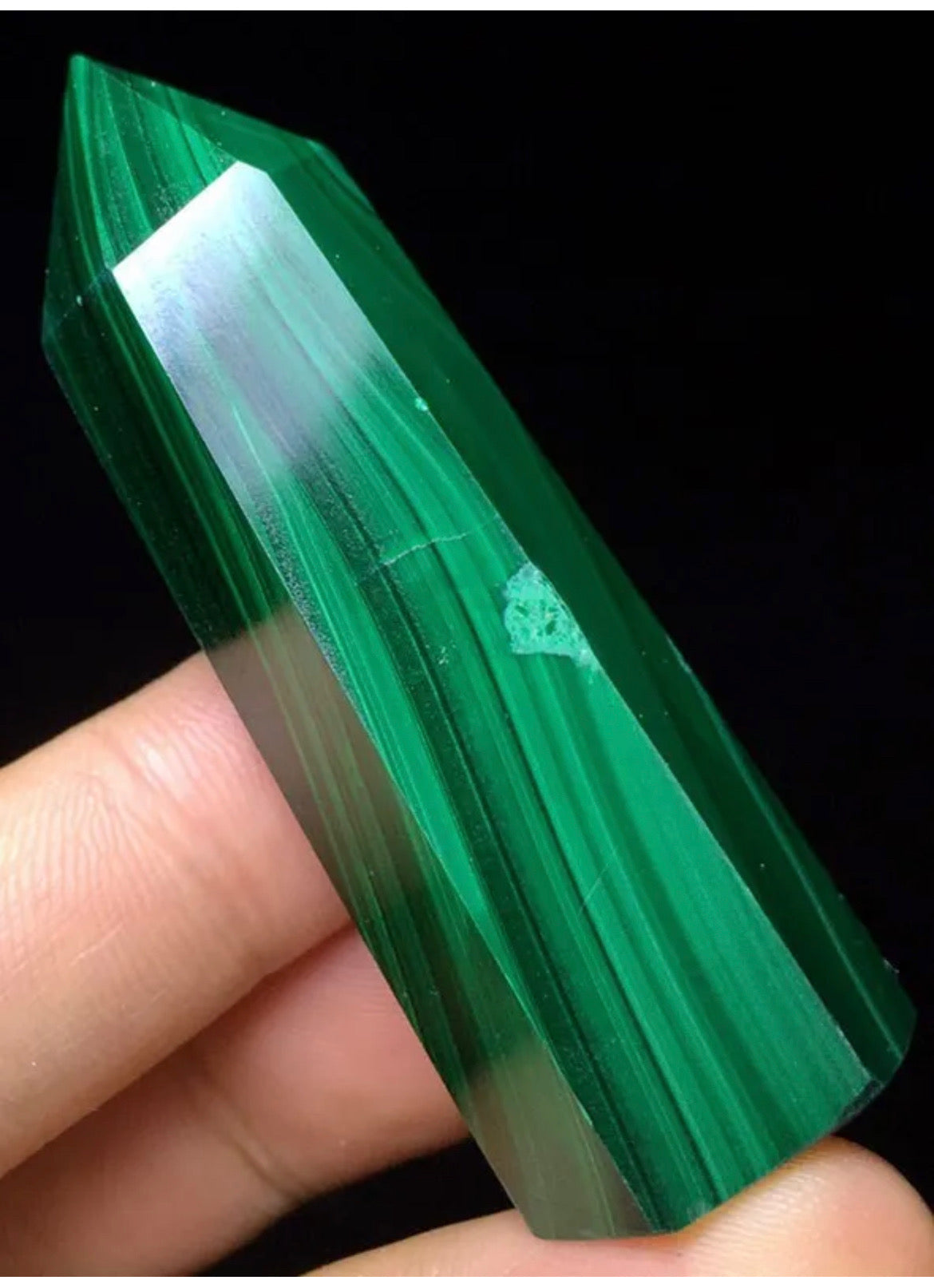 Natural Malachite Wand obelisk tower point crystal reiki point gemstone semiprecious