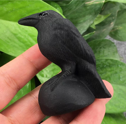 Natural Black Obsidian Raven Crow