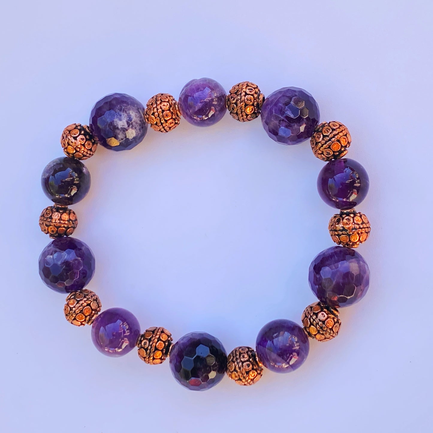 Amethyst gemstone and Copper Bracelet