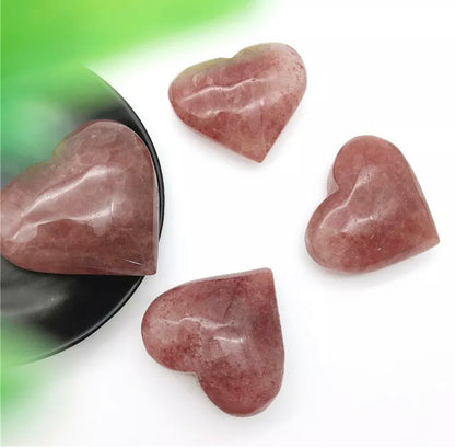 Strawberry Quartz Hearts