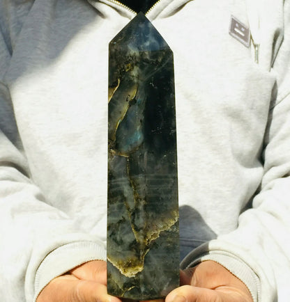 Natural Labradorite Tower Point healing energy obelisk