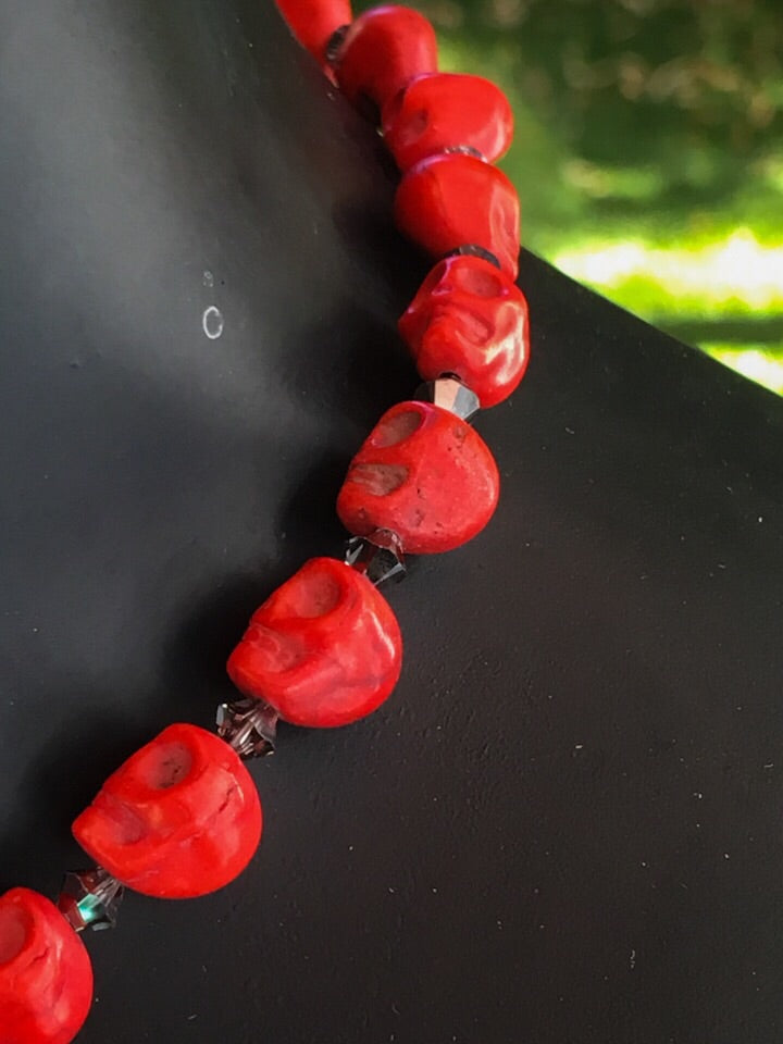 Women’s Red Skull Necklace