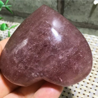 Natural Strawberry Quartz Heart