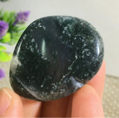 Natural Free Form Moss Agate Gemstone Semiprecious Rock