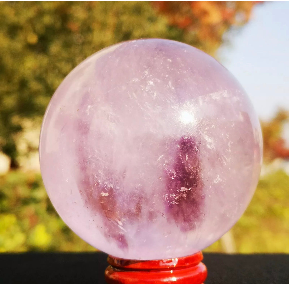 Natural  genuine Amethyst gemstone Sphere