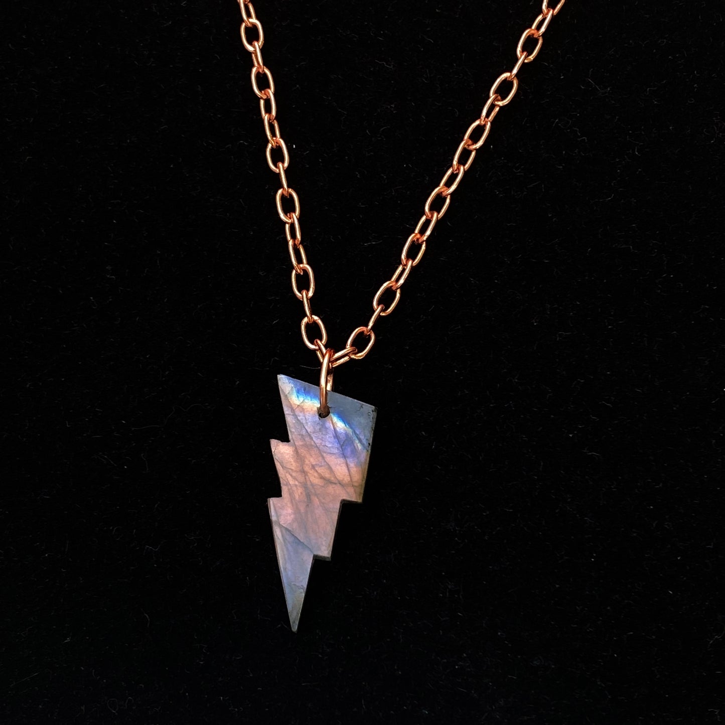 Labradorite Lightning Bolt Necklace