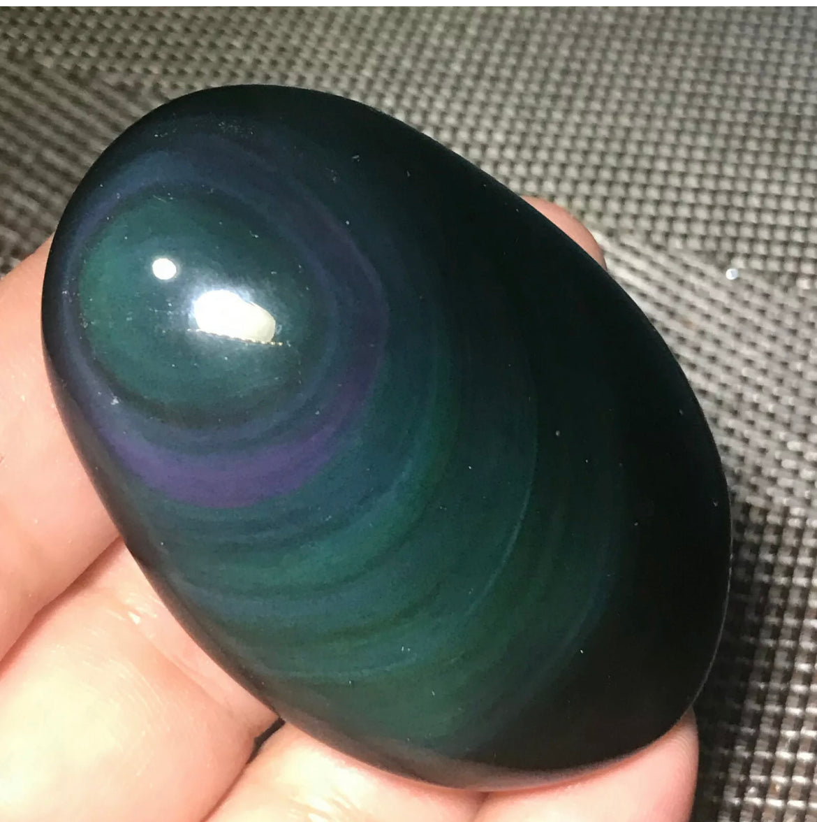 Natural Rainbow Obsidian Palm Stone