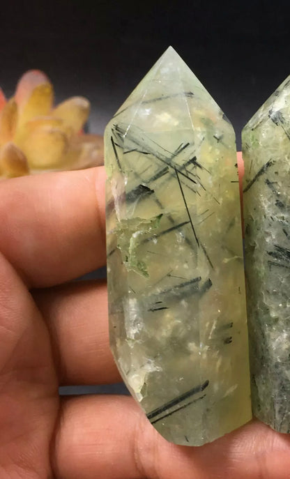 Natural Prehnite Crystal Wand