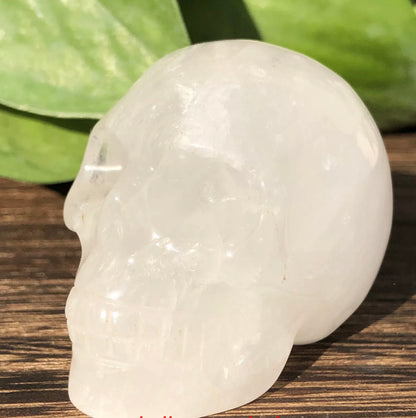 Natural Clear Quartz gemstone Skull