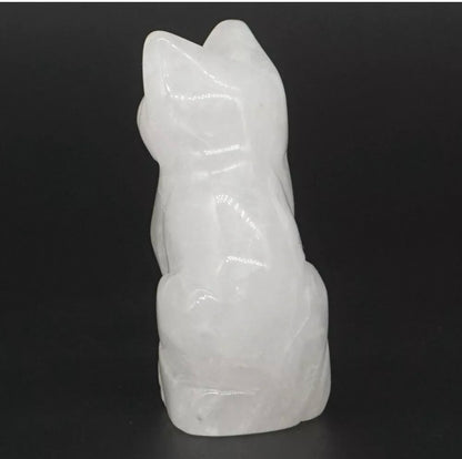 Natural clear Quartz cat