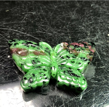 Natural Ruby Zoisite Semiprecious Gemstone crystal butterfly