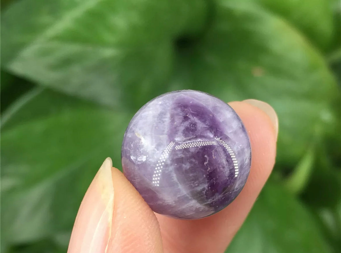 Semiprecious Genuine Amethyst gemstone Crystal mini-Sphere