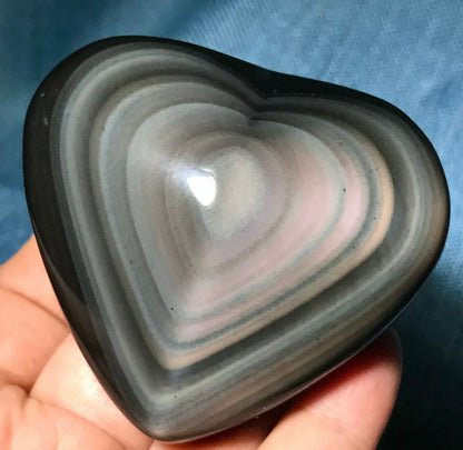 Natural Rainbow Obsidian Gemstone Heart