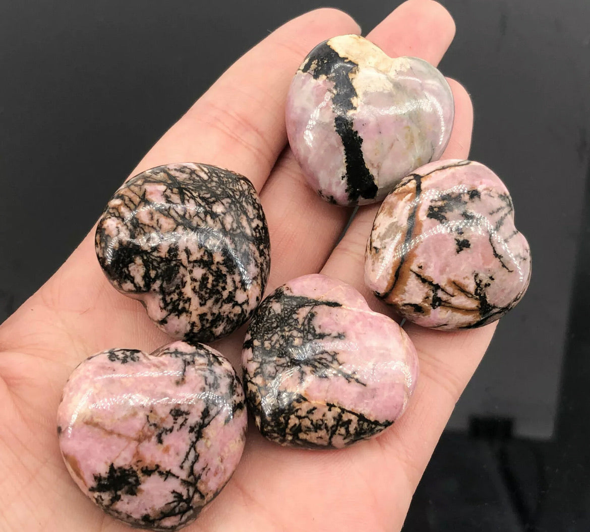 Natural Rhodonite Heart