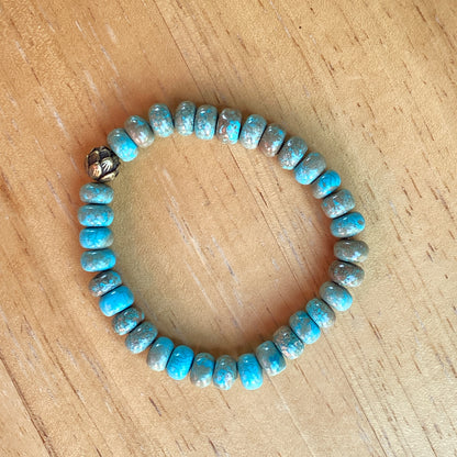 Boulder Creek Turquoise Beaded Gemstone stretch Bracelet