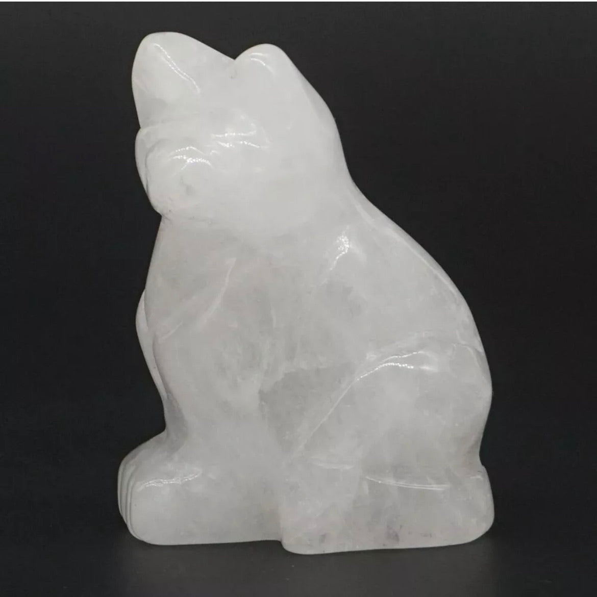 Natural clear Quartz cat