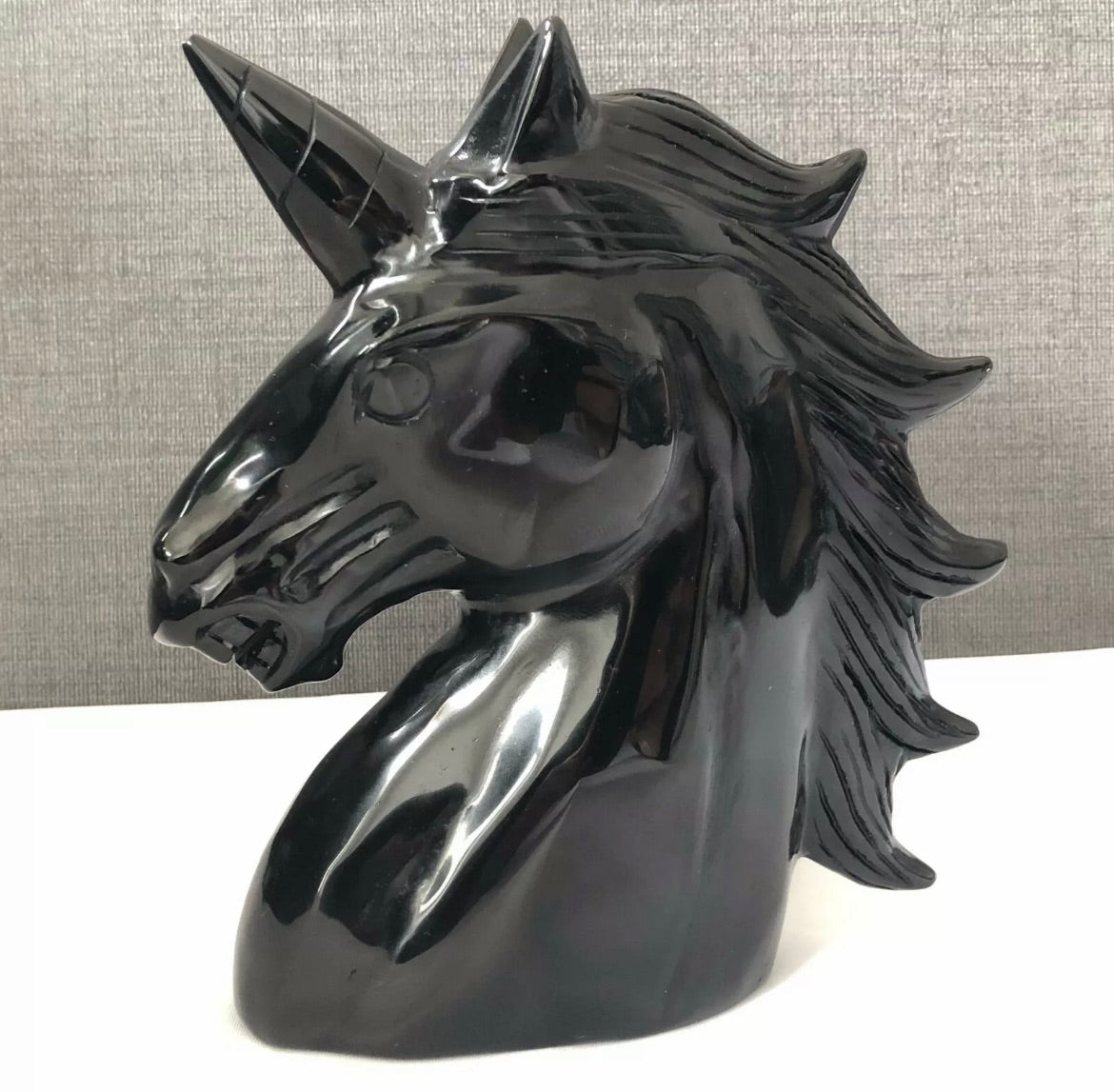 Natural black obsidian unicorn