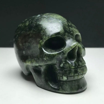 Natural Green Jade Skull