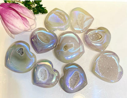 Angel Aura Agate gemstone Crystal Heart