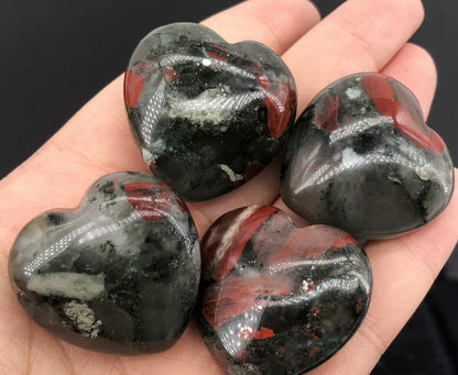 Natural African Bloodstone gemstone Heart