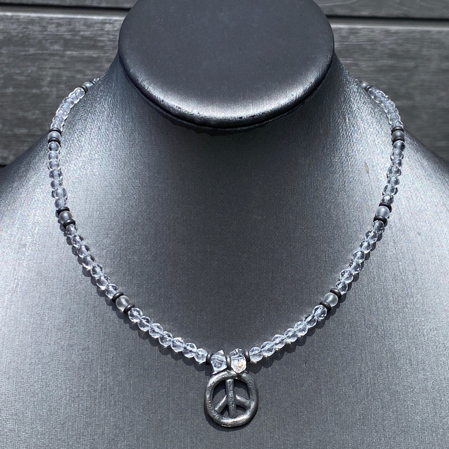 Herkimer Diamond Peace Necklace