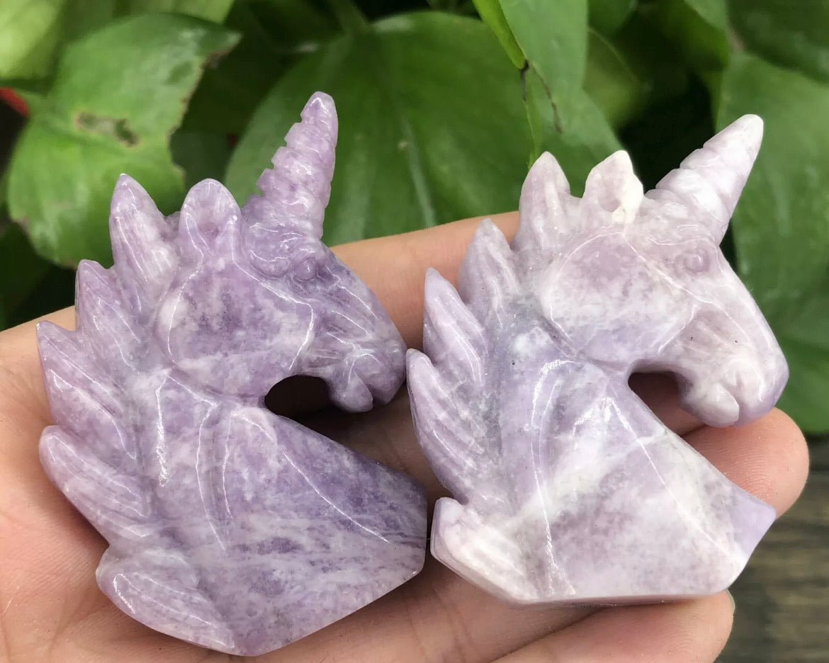 Natural Ussungite purple gemstone carved Unicorn