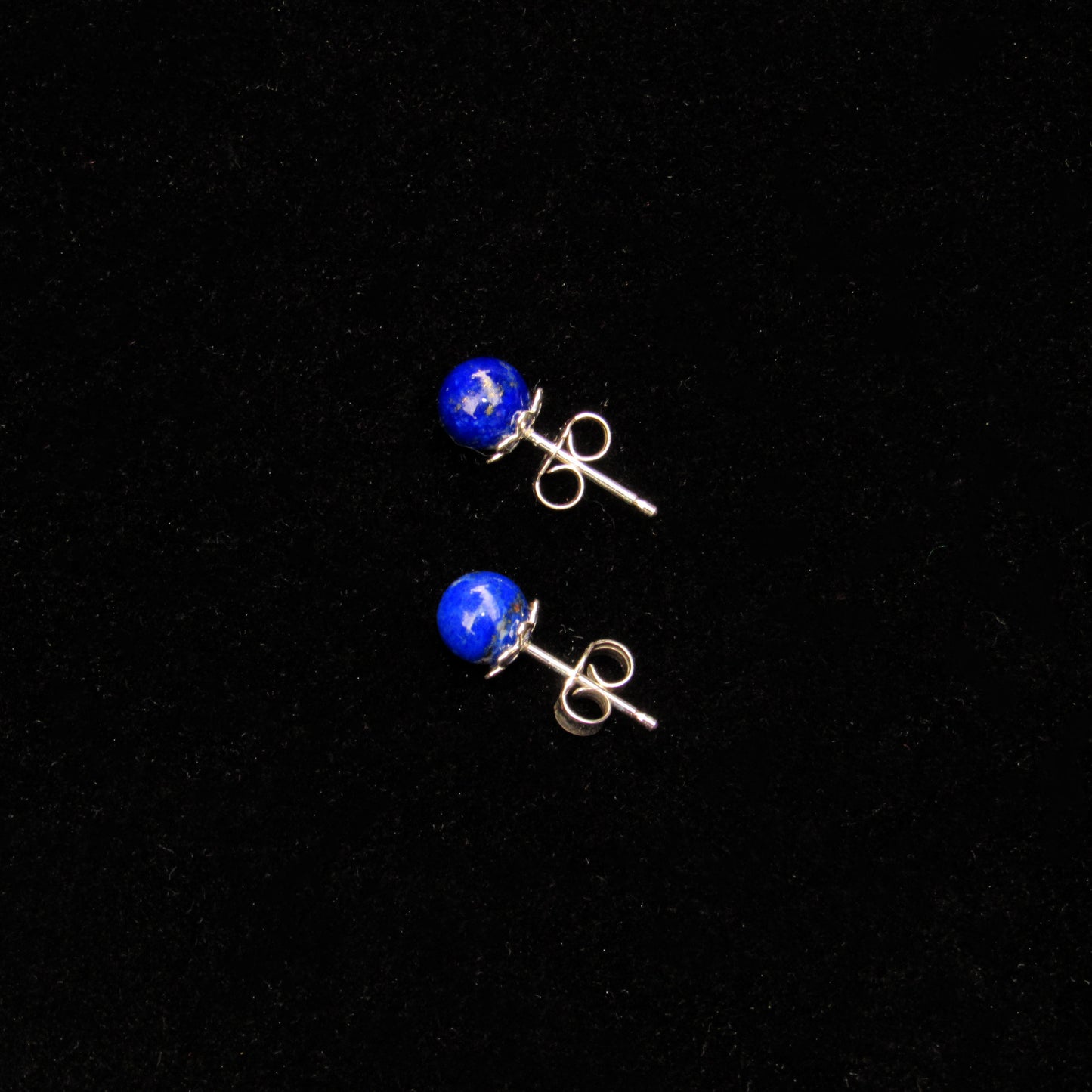 Lapis Lazuli Gemstone and Sterling Silver Stud Earrings