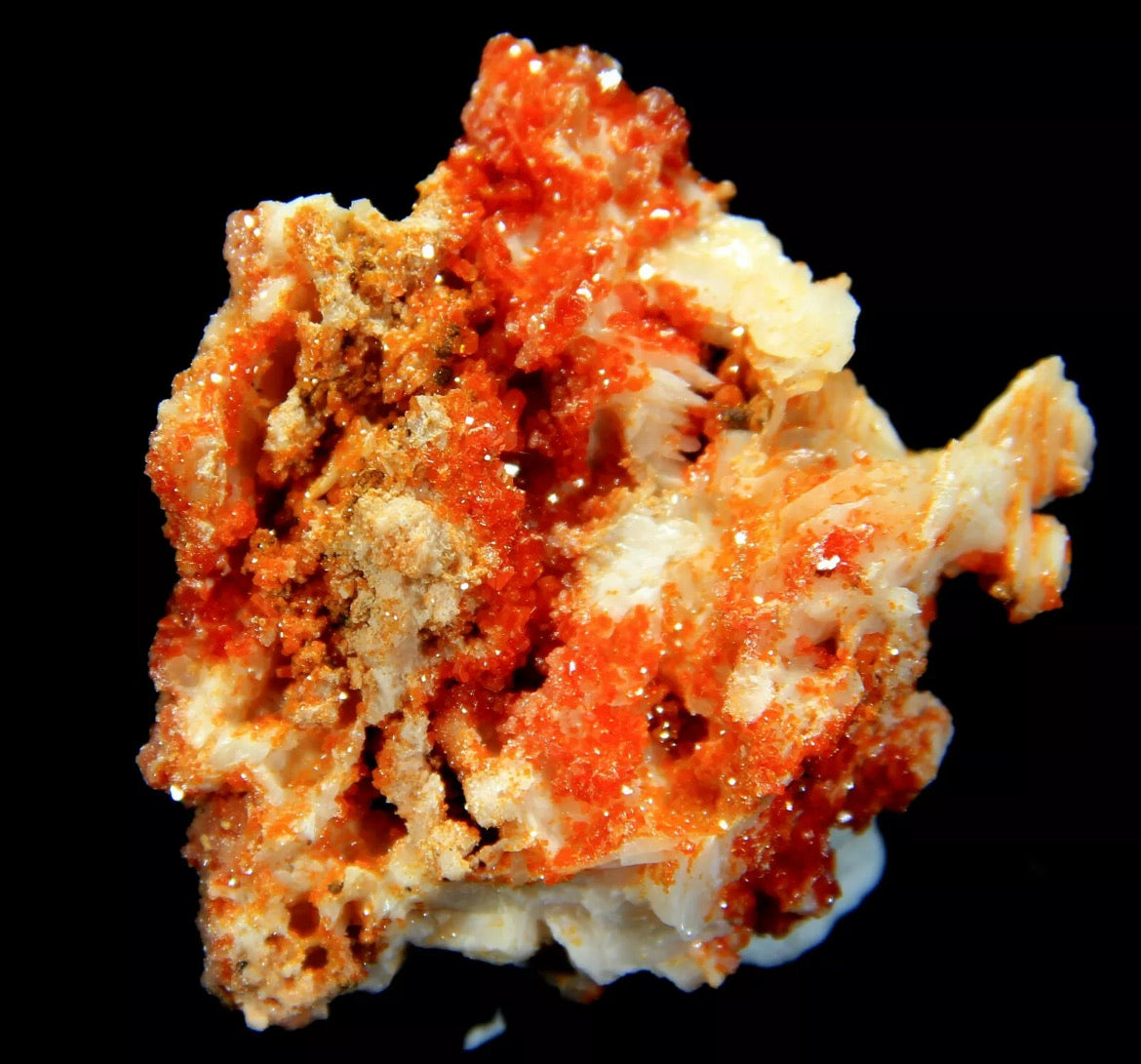 Superb Cherry Vanadinite Crystals on Matrix