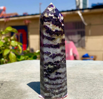 Natural Fluorite gemstone Crystal obelisk tower point wand