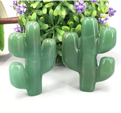 Natural Aventurine Cactus Carved gemstone Crystal