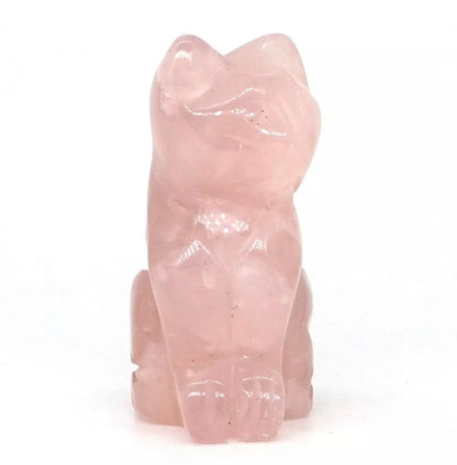 Natural Rose Quartz Cat