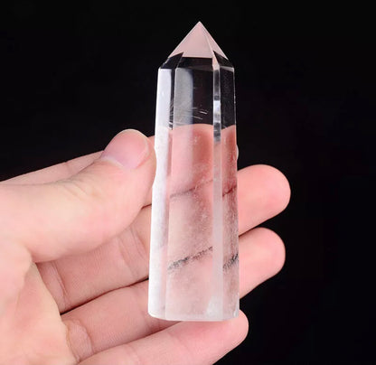 Natural Clear Quartz Crystal Point Wand Specimen Reiki Healing Stone