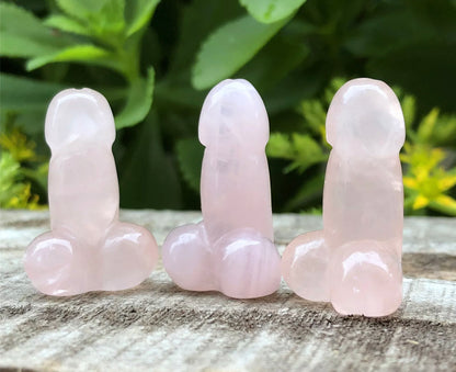 Natural Rose Quartz gemstone Penis (Mini)