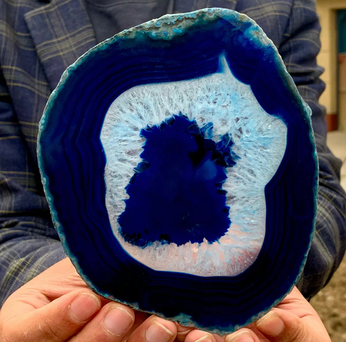 Natural Beautiful Agate Geode Druzy Slice