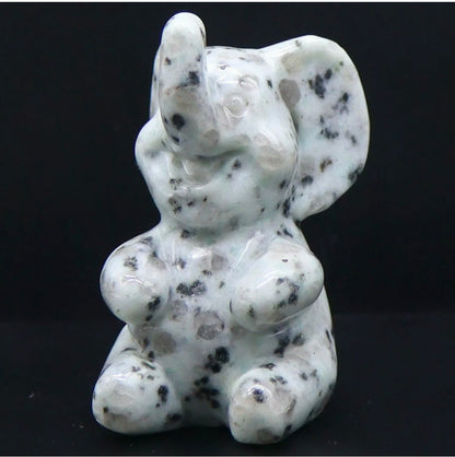 Natural Carved Sesame Jasper Elephant